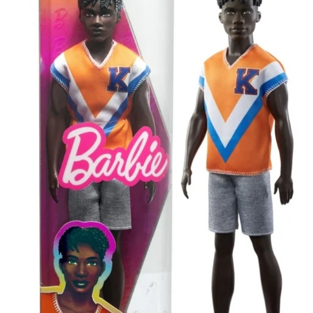Barbie Ken Doll in Orange and Blue Jersey